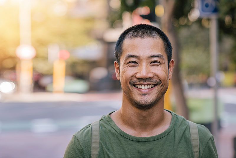 crowns patient smiling